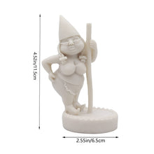 Load image into Gallery viewer, Unpainted Pole Dancing Gnome Statue, DIY Paint Your Own Gnome, Unpainted DIY Gnome Figurines for Kids and Adults, Funny Outdoor Gnome Figure, Dancing Lady Gnome Statue(4.6&quot;/12 cm)
