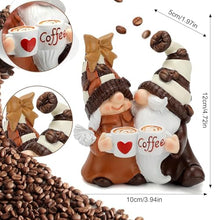 Load image into Gallery viewer, mivceklw Romantic Design Miniature Dwarf Figurines Resin Couple Gnome Statue Sturdy Coffee Gnome Decor Decorative Couple Figurines 10x5x12cm for Home, Indoor, Garden, Outdoor, Multicolor
