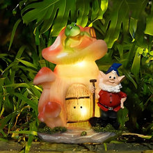 Load image into Gallery viewer, VINIUSIKI Garden Statues Mushroom House Gnome with Solar Light, LED Outdoor Fairy House Statue for Lawn,Balcony-Yard Art Patio Decor, Outdoor Easter Decorations Gifts for Mom Women
