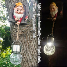 Load image into Gallery viewer, Garden Gnome Statue with Solar Light Tree Hugger Garden Figurine Decoration for Outdoor Yard Patio
