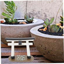 Load image into Gallery viewer, Happyyami Shrine Gate Model Fish Tank Decoration Windmill Garden Fish Ornaments Solar Stake Lights Outdoor Aquarium Gnome Chimes Deck Decor Gate Crafts Resin
