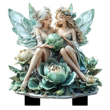 Load image into Gallery viewer, ZXDTVFGN Fairy Garden Figurines, Plant Pot Decorations, Miniature Garden Fairies, Resin Gnome Statues, Fence Ornaments, For Fairy, Desk, Outdoor Decor, Sturdy Material,9.84x11.81 Inches
