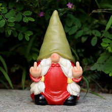 Load image into Gallery viewer, Middle Finger Female Gnome Statue 5.1in， Naughty Garden Gnome Statue Decoration and Lawn Ornament - Funny Garden Gnomes for Outdoor or Home Decor

