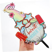 Load image into Gallery viewer, Toyvian Summer Gnome Garden Stake Decor Acrylic Outdoor Ornament for Lawn Patio Courtyard Pathway for Summer Festivals Gardening Enthusiasts
