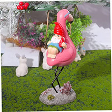 Load image into Gallery viewer, Toyvian Naughty Resin Gnome Statue on Flamingo Ornament for Garden Decor Wear-Resistant Lawn Gnome Adornment Funny Outdoor Decoration for Courtyards and Patios
