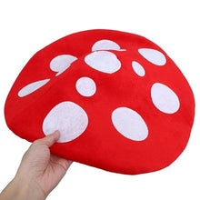 Load image into Gallery viewer, Zghhc Red Mushroom Hat Beret for Women Costume Party Ornaments Head Decoration Plant Cap Funny Novelty Hat Fancy Dress Accessory
