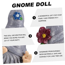 Load image into Gallery viewer, Happyyami Adorable Resin Garden Gnome Doll for Home Decor Handicraft Random Flowers for Room Office
