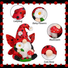 Load image into Gallery viewer, Weather Resistant Resins Lady Bird Gnomes Figurine Colorful Swedish Tomte Miniature Ornament For Home And Garden Decors Garden Gnomes Ornament
