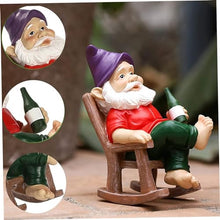 Load image into Gallery viewer, MOUNTTU Funny Garden Gnomes Decoration Statue Resin Rocking Chair Dwarf Ornament Mini Garden Gnome Statue Ornaments #·
