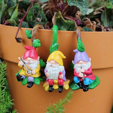 Load image into Gallery viewer, Mellsunny 3Pcs Cute Climbing Gnomes Plant Pot Hanger Figurines Resin Hanging Gnomes Playing Music Statue Planter Pot Decorations for Home Garden Patio Lawn Yard Ornaments (Gnome Playing Music)
