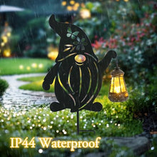 Load image into Gallery viewer, Afirst Solar Outdoor Garden Stake Solar Gnome Decorative Stake Light with Lantern Decorative Metal Outdoor Ornament for Yard Pathway Lawn Patio

