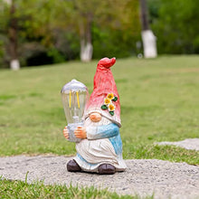 Load image into Gallery viewer, shumi Garden Gnomes Solar Outdoor Figurine Lights,Solar Garden Decorations Gnome Figurine for Patio Yard Backyard Lawn
