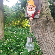 Load image into Gallery viewer, Garden Gnome Statue with Solar Light Tree Hugger Garden Figurine Decoration for Outdoor Yard Patio
