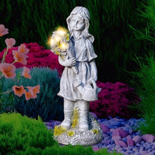 Load image into Gallery viewer, Euiroet 12.5” Angel Fairy Solar Light Statue, Outdoor Lawn Solar Decor, LED Large Garden Sculpture, Unique Gift Ideas for Gardening Mom Grandma, Patio, Yard, Pathway, Solar Powered Landscape Accent
