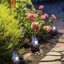 Load image into Gallery viewer, Solar-Powered Gnome Statues, Funny Garden Gnome Figurines, Resin Craft Gnome Figurines, Garden Solar Light Gnome Outdoor Solar Gnome Whimsical Lawn Ornaments 7.48x3.54x3.54 inches for House and
