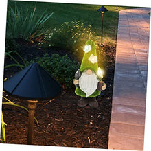 Load image into Gallery viewer, Happyyami Christmas Garden Gnome Lamp Resin Gnome Figurine Outdoor Solar Light Decor for Garden and Patio Festive Holiday Ornament for Family and Friends
