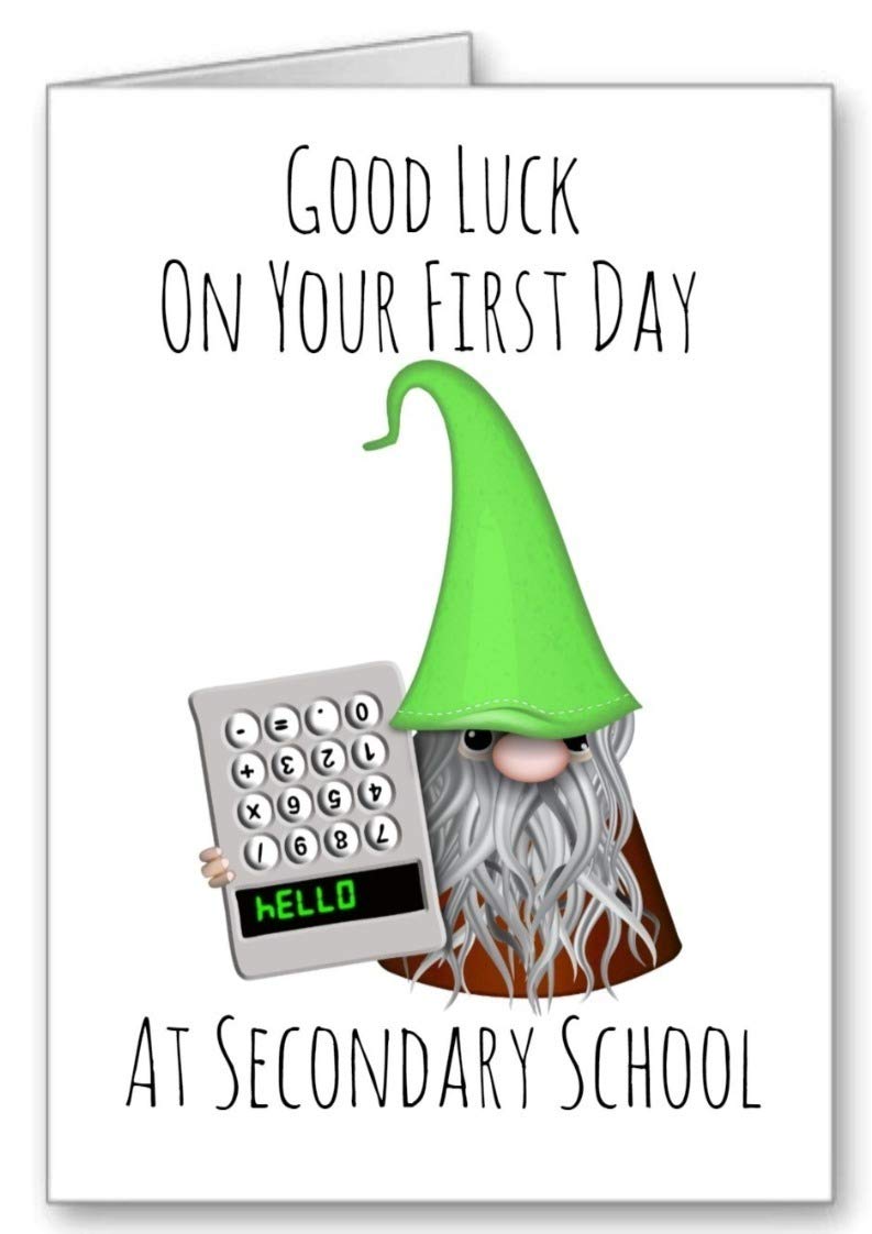 Gonk Gnome Good Luck First Day In Secondary School Card