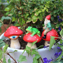 Load image into Gallery viewer, kaiwern Fairy Garden Accessories, 3 Pack Mini Frog and Gnome Mushroom Statues, Cute Animal Figurines Garden Planter Decor, Miniature Fairy Sculpture Decoration for Flower,Yard,Lawn Ornament, DIY Gift
