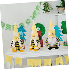 Load image into Gallery viewer, Happyyami 2Pcs Summer Bee Gnome Doll Decorative Figurine Tomte for Garden Ornament Handmade Soft Plush Gonk Decoration
