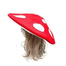 Load image into Gallery viewer, Zghhc Red Mushroom Hat Beret for Women Costume Party Ornaments Head Decoration Plant Cap Funny Novelty Hat Fancy Dress Accessory

