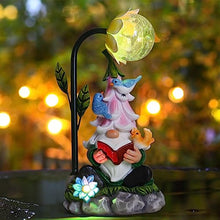 Load image into Gallery viewer, Garden Gnomes, Garden Gnomes for Outdoors, Solar Garden Gnome Resin Funny Garden Gnome Weatherproof Figure with LED Solar Lantern Gnome Garden Figures, Garden Lights for Patio, Lawn, Yard, Decor 25 cm
