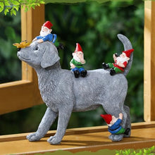 Load image into Gallery viewer, Chunful Dog and Gnome Garden Statues for Outside Decor with Butterfly Funny Yard Decorations Home Outdoor Patio Lawn Ornaments Housewarming Gifts for Women Mom Grandma, 10.63 x 10.63 x 2.76 Inches

