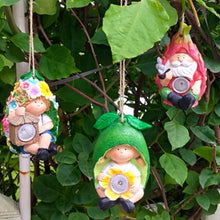 Load image into Gallery viewer, FLJZCZM Solar Hanging Garden Gnome Decor – Lemon, Dragonfruit &amp; Flower（3 Style） Resin Outdoor Gnomes for Yard &amp; Outsides (Daylight Charging/Night Glow)
