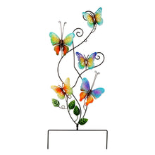 Load image into Gallery viewer, Metal Butterfly Stake for Garden Ornaments Outdoor, Large Colorful Butterfly Sculpture, Decorative Animal Flower Stakes for Patio Lawn Yard Decoration, 83 x 26 CM
