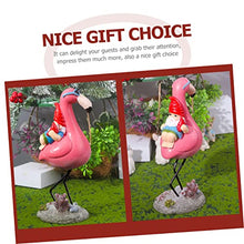 Load image into Gallery viewer, Toyvian Naughty Resin Gnome Statue on Flamingo Ornament for Garden Decor Wear-Resistant Lawn Gnome Adornment Funny Outdoor Decoration for Courtyards and Patios
