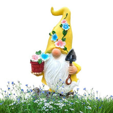 Load image into Gallery viewer, kivrimlarv Solar Gnomes Garden Decor, Outdoor Gnome Figurines, Weather Resistant Ornament, Soft Glowing Light Durabled Design Ideal for Porch, Backyard and Garden, 10.63x5.12x5.91 Inches
