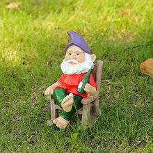 Load image into Gallery viewer, Xoeryoy Funny Garden Gnomes Decoration Statue Resin Rocking Chair Dwarf Ornament Mini Garden Gnome Statue Ornaments
