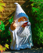 Load image into Gallery viewer, Middle Finger Decor Statue, 5.9in Naughty Smoking Wizard Dwarf- Funny Garden Gnomes Outdoor Decorations for Lawn Patio Yard Home Decor Easter Halloween
