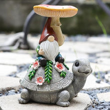 Load image into Gallery viewer, Garden Turtle Sculpture, Outdoor Lawn Ornament, Solar Turtle Decor, Solar Resin Figurine, Decorative Garden Light, Solar Turtle Feeder, Solar Powered Gnome, Outdoor Yard Decor, Turtle Statue Feeder, S
