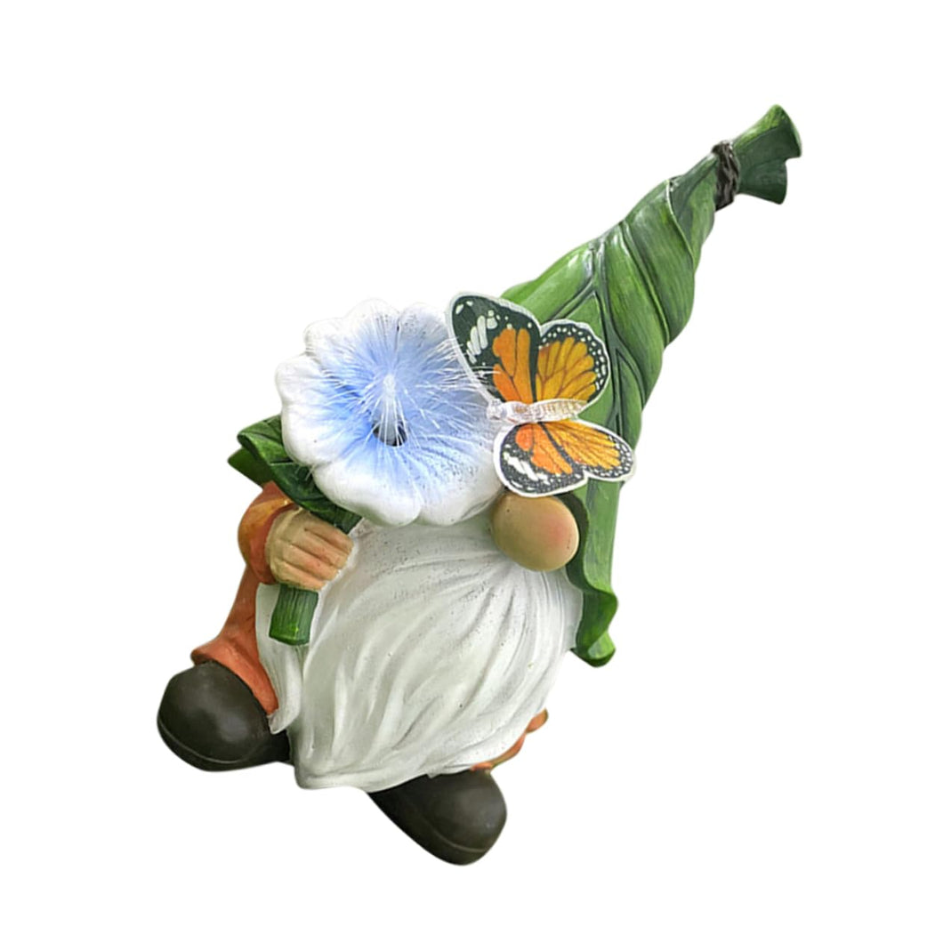 Toyvian Garden Gnome Sculpture with Solar Light Durable Resin Patio Decor for Outdoor Spaces Weather Resistant Lawn Ornament Present for Christmas Birthdays and Housewarming