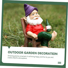 Load image into Gallery viewer, Happyyami Outdoor Garden Gnome Statue Adorable Resin Dwarf Craft for Home Creative Miniature Gnome Ornament for Balcony and Garden Decoration Unique Idea
