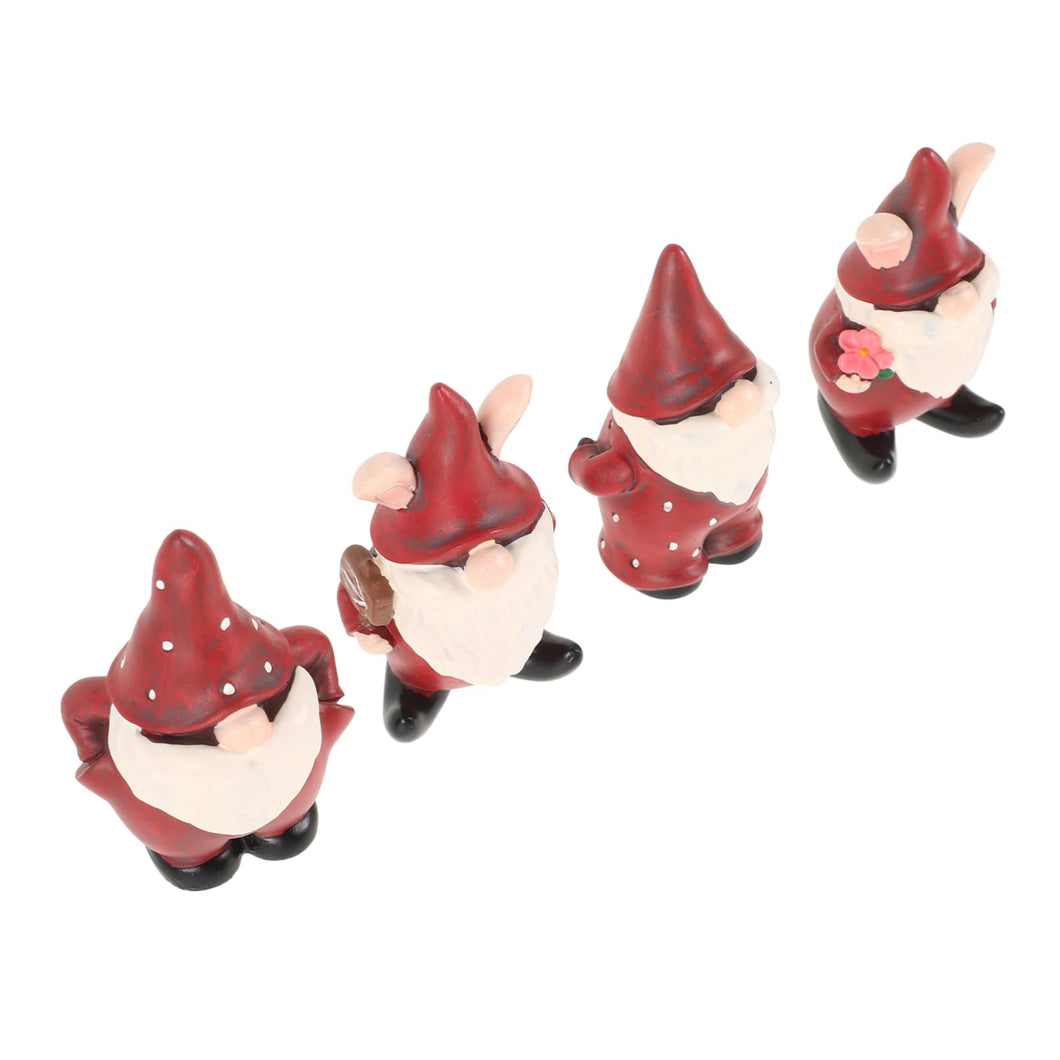MOBUTOFU 4pcs Gnome Garden Decor Statues Resin Outdoor Gnomes for Garden Decoration Splashproof Figurines for Festive and Patio Accents