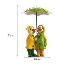 Load image into Gallery viewer, Garden Mile Standing Duck Ornaments For The Home With Detachable Umbrella Outdoor Garden Resin Ducks Couple Figurine Statues Outdoor Resin Patio Decor Weatherproof Duck Figures
