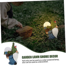 Load image into Gallery viewer, Happyyami Solar Garden Lights Resin Gnome Decor Outdoor Landscape Gnome Fairy Garden Accessories for Driveways Lawns
