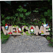 Load image into Gallery viewer, BESPORTBLE Garden Gnome Welcome Statue Cute Miniature Outdoor Decor Resin Dwarf Figurine for Patio and Yard Charming Welcome Sign for Garden Decoration
