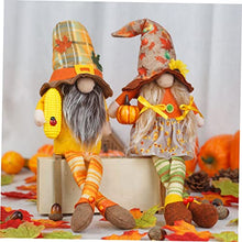 Load image into Gallery viewer, AOKWAWALIY Gnome Figurine Gonk Ornament Harvest Festival Gnome Doll Thanksgiving Decor Cloth Decorative Doll Maple Leaves Rudolph
