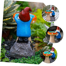 Load image into Gallery viewer, Happyyami Garden Gnome Solar Light Statue Charming Outdoor Decor for Garden Lawn and Patio Resin Gnome Figurine Led Light for Glow at Night

