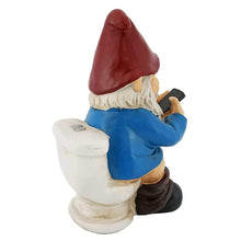 Load image into Gallery viewer, Funny Garden Gnome Ornament Naughty Garden Gnome on a Toilet Garden Gnome Figurine Funny Gnomes Set for Yard Lawn, Statues
