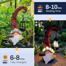 Load image into Gallery viewer, Solar Outdoor Figurine Lights Gnome Garden Decor Statue with LED Flowers &amp; Lantern, Glowing Fairy Yard Decorations for Outside Patio Yard Front Porch, Housewarming Home Decor Gifts Thanksgiving
