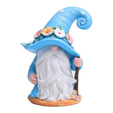 Load image into Gallery viewer, MOOCOCO Garden Gnome Statue,4.92 in Resin Flower Pots Dwarf Figurine, Garden Faceless Gnome Sculpture, Summer Gnomes Figurines Spring Gnomes for Patio Lawn Yard Home Tabletop Decoration (Blue)
