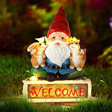 Load image into Gallery viewer, Outdoor Garden Gnome Ornaments with Solar Lights Funny Garden Gnomes Outdoor Statue for Patio Lawn Home Yard Decorations (with Solar Lights)
