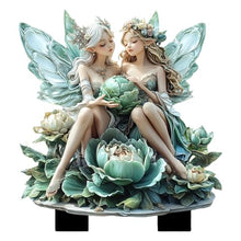 Load image into Gallery viewer, ZXDTVFGN Fairy Garden Figurines, Plant Pot Decorations, Miniature Garden Fairies, Resin Gnome Statues, Fence Ornaments, For Fairy, Desk, Outdoor Decor, Sturdy Material,9.84x11.81 Inches
