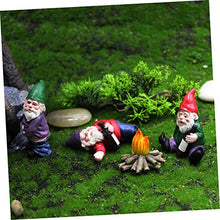 Load image into Gallery viewer, CIMAXIC Garden Decorations Outdoor Resin Ornaments Set Mini Dwarf Bonfire Decor Solar Gnomes
