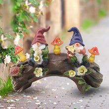Load image into Gallery viewer, Gnome Garden Statue, Resin Garden Gnomes with Mushroom Solar Light, Miniature Figurines for Yard Art, Outdoor Patio Solar Light Decor, Lawn Ornaments, and Statues Decorations

