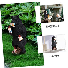 Load image into Gallery viewer, SUPVOX 1Pc Bear Eating Gnome Figurine Lifelike Black Bear Statue for Outdoor Garden Decoration Patio Art Sculpture for Courtyards Lawns and Terraces Year Home Decor
