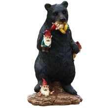 Load image into Gallery viewer, Froiny Black Bear Eating Gnomes Funny Statue Resin Ornaments Decoration Indoor Outdoor Garden Lawn Patio Outdoor Decorations
